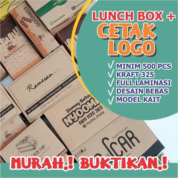 Lunch Box Paper Cetak Custom / Print Cetak Sablon Lunch Box M & L