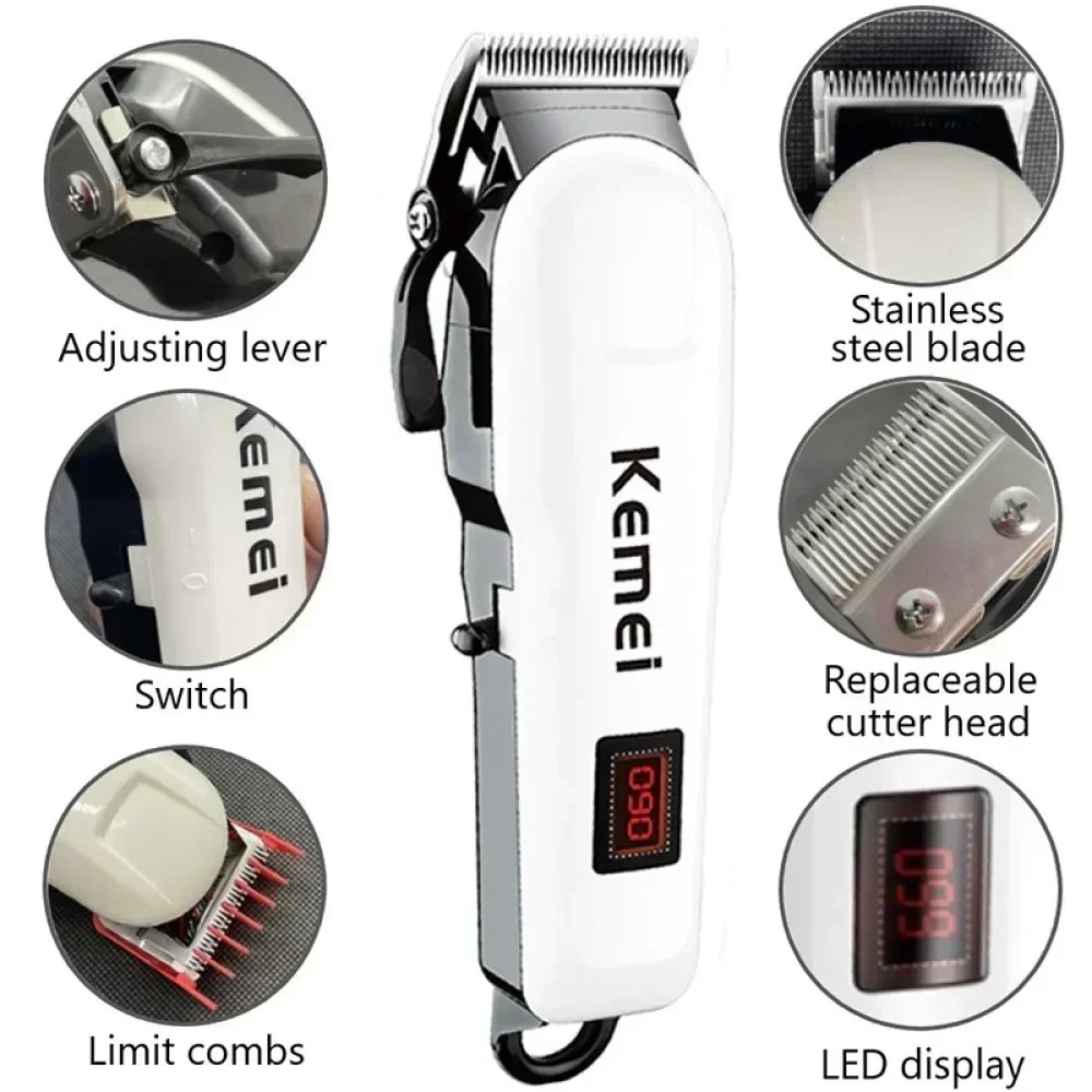 Kemei Hair Clipper KM-809A Hair Cut Maching Wireless Trimmer Men Professional Clipper Machine