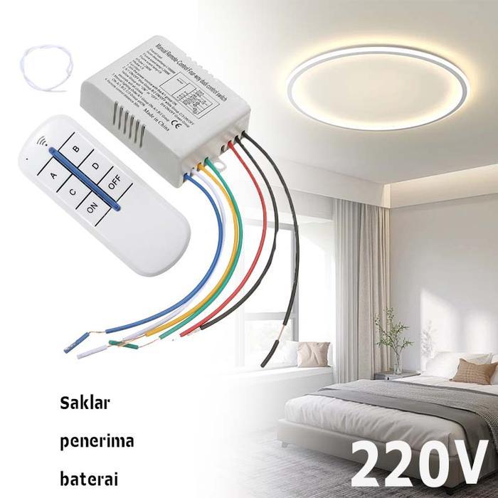REMOTE SAKLAR ON OFF SAKLAR REMOTE 4 CHANEL SAKLAR WIRELESS 220V UNIVERSAL REMOT SAKLAR LAMPU