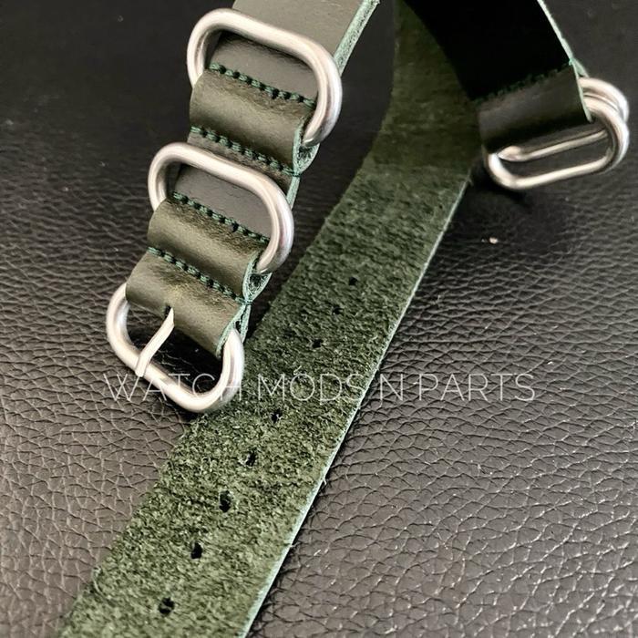 DISKON WMNP GN Tali Jam Tangan Kulit Asli Nato Zulu Handmade Leather 20mm/22mm Buckle 28cm Panjang