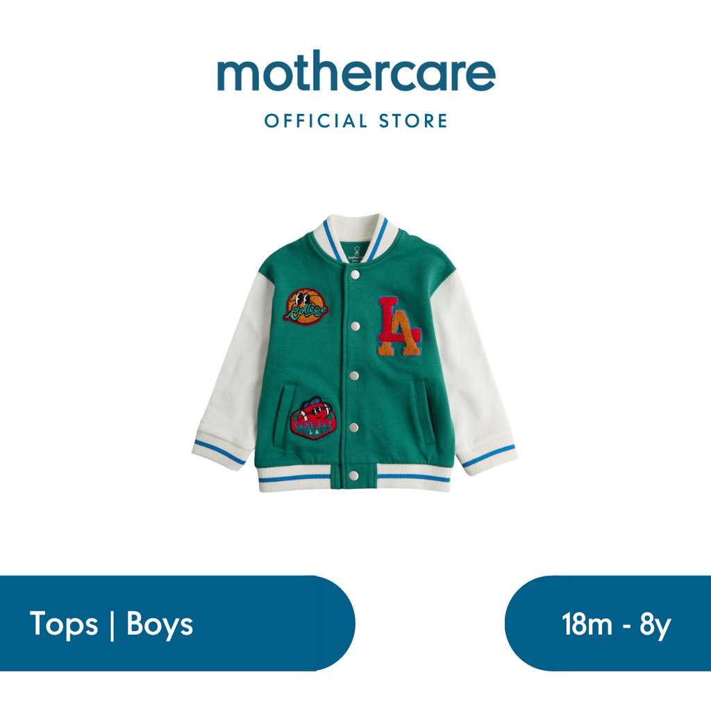 Mothercare Green Varsity Jacket - Jaket Varsity Anak Laki-laki (Hijau)