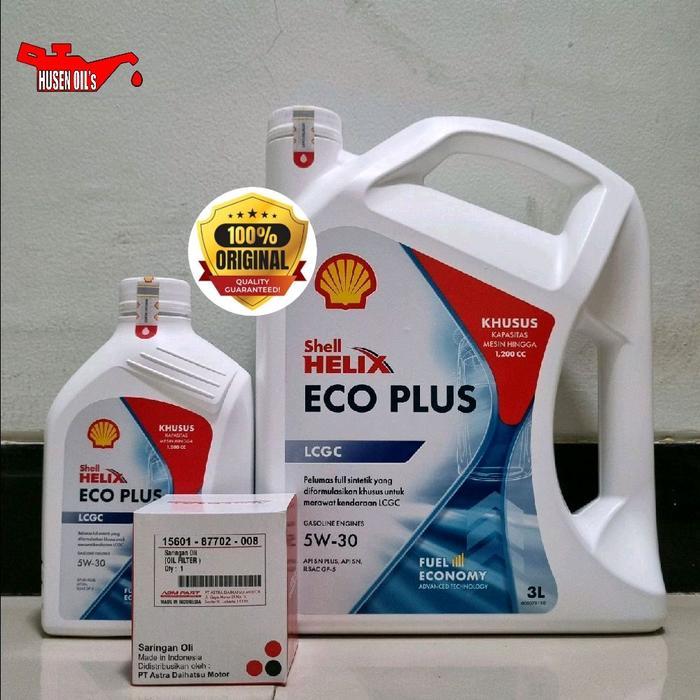 Oli SHELL Helix Eco Plus 5w30/5w-30 Full Syn+Filter Oli Daihatsu (3.5L)