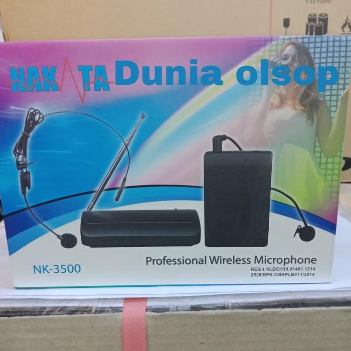 Mic Wireles Clip On Headset Nakata Nk 3500 C Terbaik