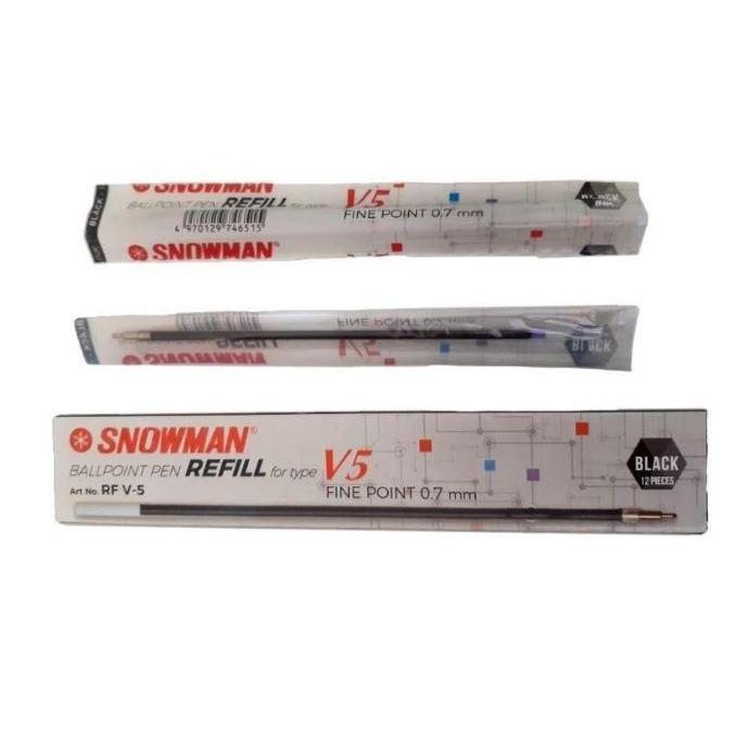 "New" (12pc) REFILL PULPEN SNOWMAN V5 / REFILL ISI TINTA PEN V5 0.7MM