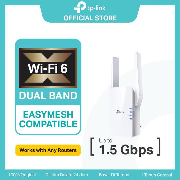 TERBARU TP-link RE505X Mesh WiFi 6 range extender Dual Band wifi extender TP-Link OneMesh Smart