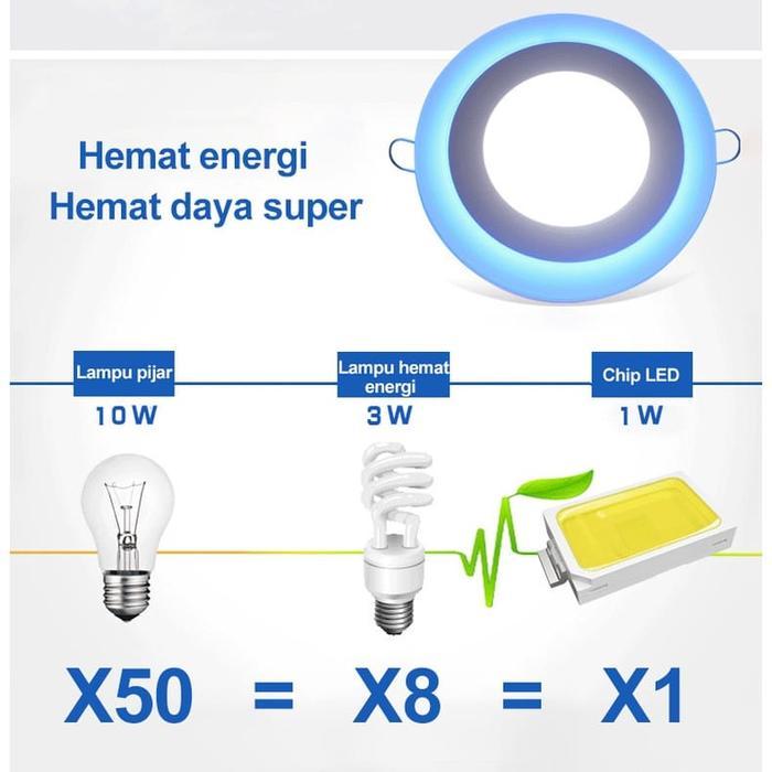 "New" Golden LED LAMPU DOWNLIGHT LED 3 WARNA 6WATT DOWNLIGHT PANEL/Putih/Kuning Lampu Plafon LED