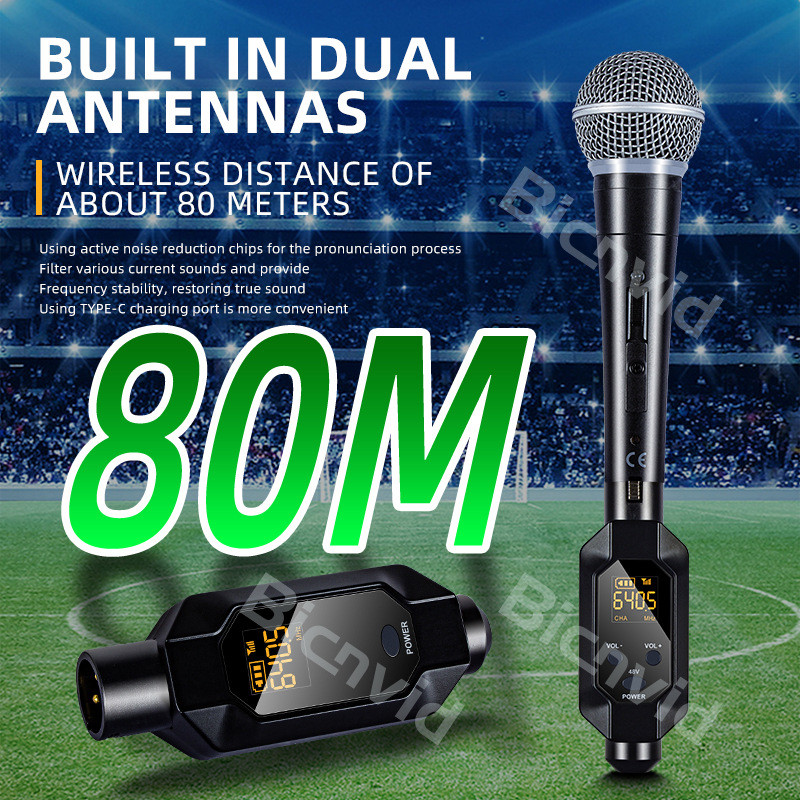Wired to wireless Wireless Microphone Converter XLR Transmitter and Receiver Microphone Wireless