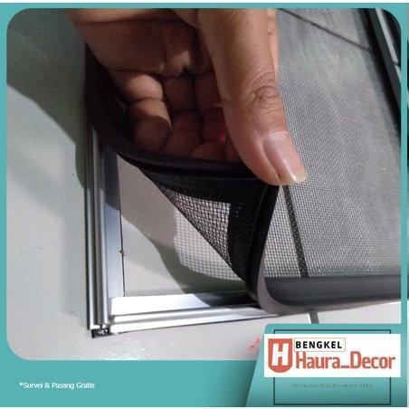 Kasa nyamuk fiberglass frame karet list aluminium untuk menutupi ventilasi udara siap pasang mudah