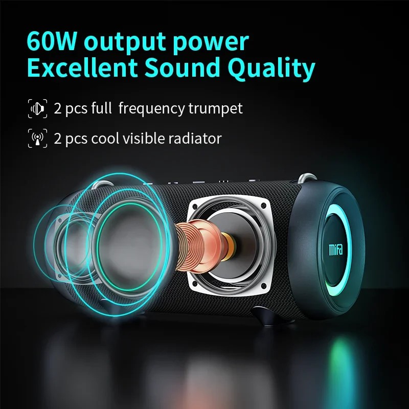 mifa A90 Bluetooth Speaker 60W Output Power Bluetooth Speaker with Class D Amplifier Excellent Bass
