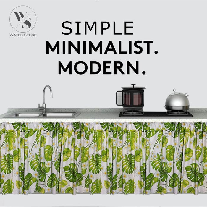 "New" Gorden kolong dapur motif daun polyester