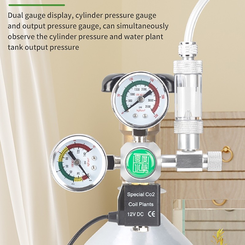 CO2 Cylinder Bottle 1L Regulator Solenoid Fish Tank Oxygen Filled Generator Aquarium DIY Bubble