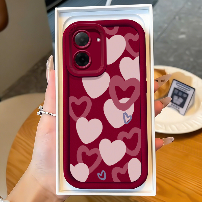 Casing Hp untuk Xiaomi Redmi A5 4G Case Hati berbentuk pink Kasing silikon Cesing murah Kesing Softc