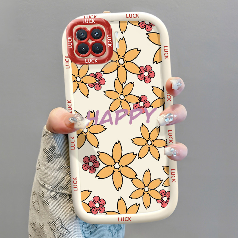 Casing Hp untuk OPPO A93 2020 Reno 4F Reno4 F Reno 4 Lite F17 Pro Case Bunga kuning yang jatuh Kasin
