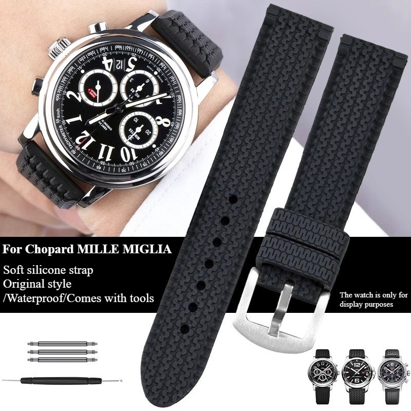 High-quality rubber watch strap For original Chopard MILLE MIGLIA CLASSIC CHRONOGRAPH 168 silicone