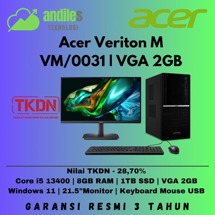 PC TKDN Acer Veriton M VM/0031 i5 13400 VGA 2GB 8GB 1TB SSD W11 21.5"FHD - PC ACER TKDN i5 VGA -
