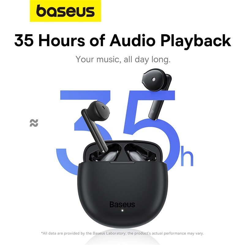Baseus Bowie W2i Wireless Earphone Bluetooth 5.3 Headphone 35H Long Battery Life 2 Mics ENC HD Call 
