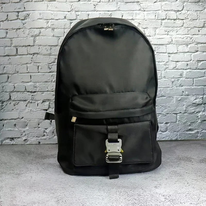 1017 9SM ALYX Backpacks Buckle Closure Nylon High Capacity Computer Bag 1:1 Best Quality Alyx Black