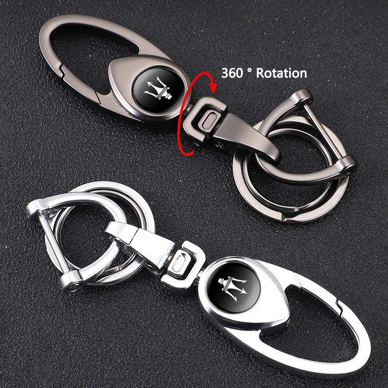 1Pc Car Key Chain Keyring Pendant Metal Keychain Holder For Maserati GranTurismo Levante GranCabrio