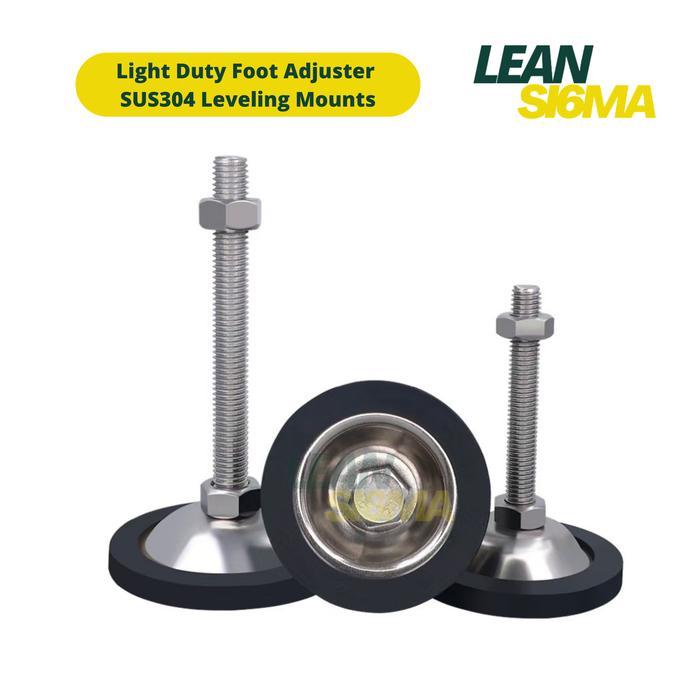 Light Duty Adjuster Foot Leveling Mounts Flat Kaki Meja Conveyor Stainless Steel