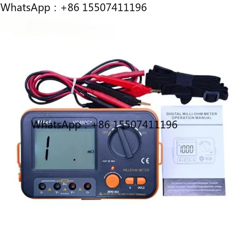Bagusshop Resistance Tester 4 Wire Ohm Test Meter Milliohmmeter 0.01 Ohm~2 KOhm Vici VC480C LCD Digi