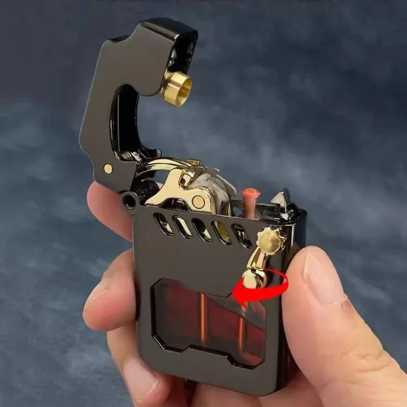 2025 ZORRO Mecha Transparent Fuel Tank Mechanical Ejection Kerosene Lighter Metal High-looking