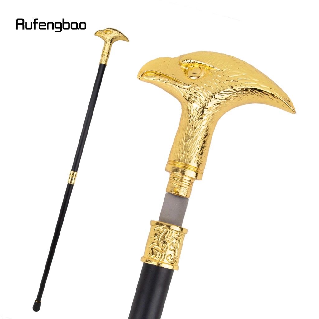 Golden Eagle Head Walking Stick with 26cm Hidden Sword Self Defense Fashion Cane Sword Cosplay
