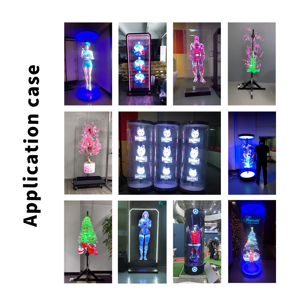 3pcs hologram projector video wall synchronization advertising hologram projector 3d led fan display