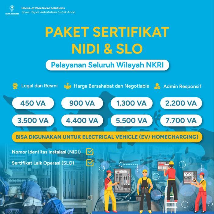 Sertifikat Laik Operasi SLO dan Nomor Identitas Instalasi NIDI 1 Phase Seluruh Wilayah