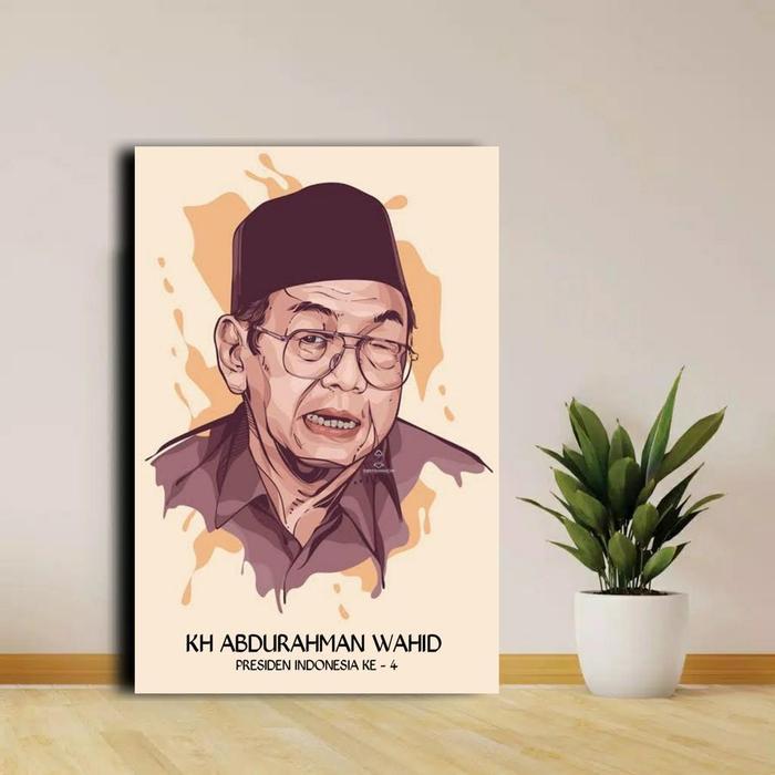 Poster Kayu Poster Gus Dur Nahdatul Ulama Hiasan Dinding Wall Decor