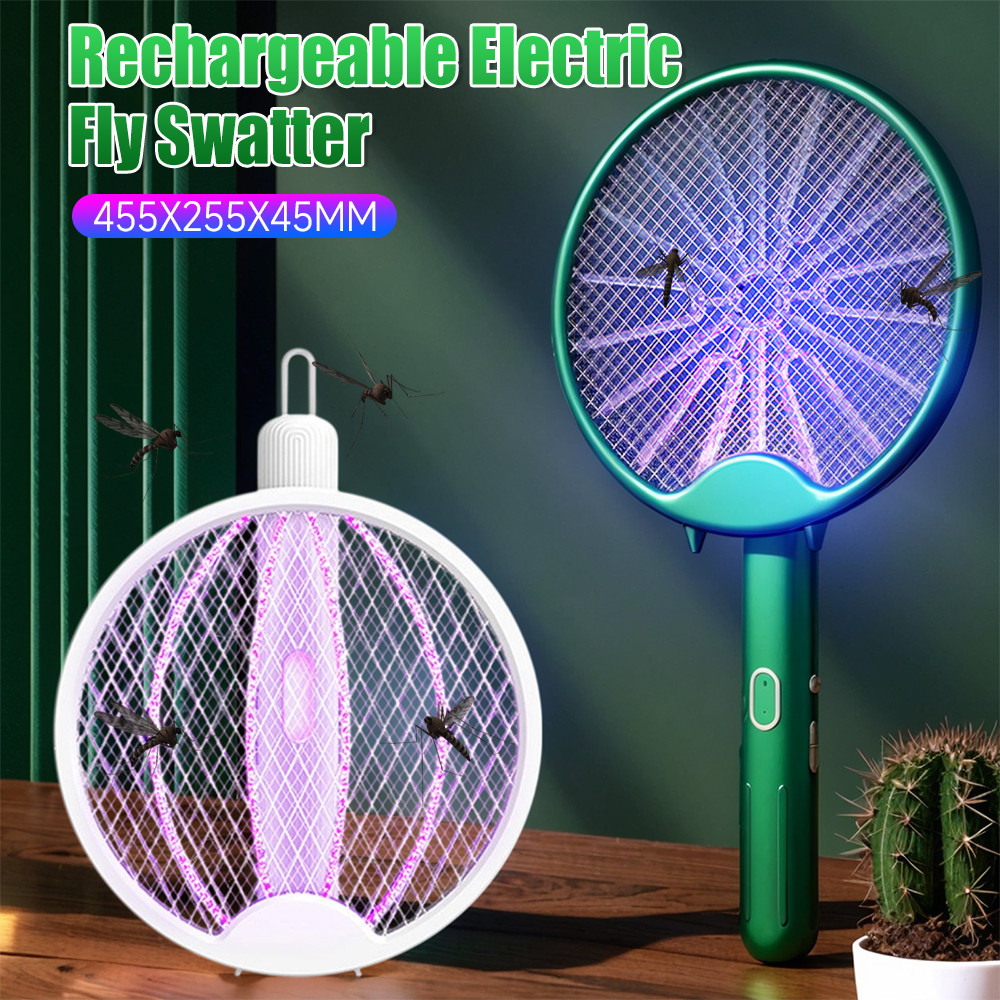 Foldable Mosquito Killer Lamp Electric Mosquito Racket Rechargeable Fly Zapper Mosquito Repellent