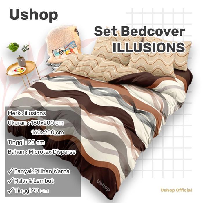 ILLUSIONS Set Bedcover + Sprei Fitted 180x200 / 160x200 - Alina Arima