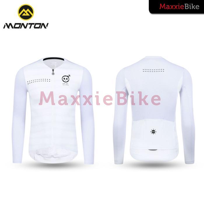 Monton Baju Jersey Sepeda Pria Lengan Panjang AM PM Long Sleeve Cycling Jersey Skull Monton Sport