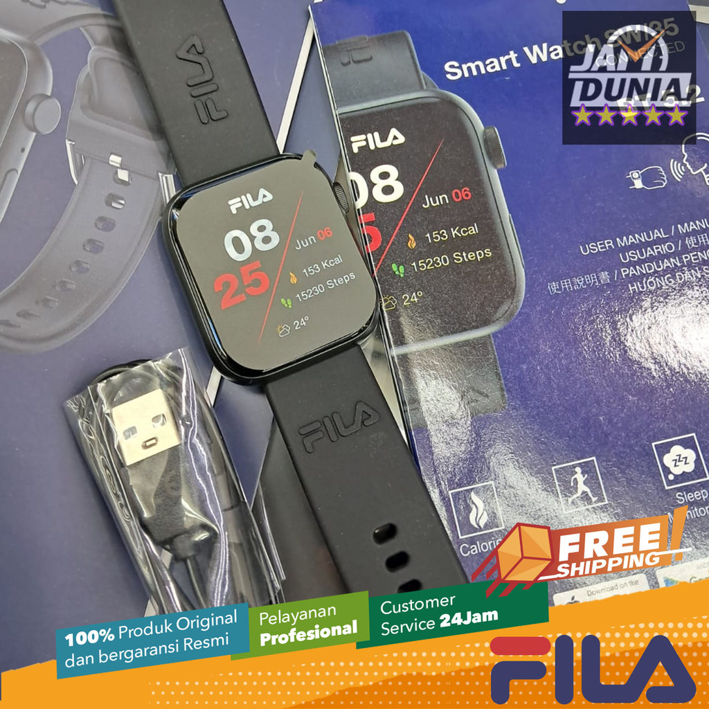JAM SMARTWATCH PRIA WANITA FILA SW/35 ORIGINAL JAM FILA SW35 ORI JAM FILA SW 35 BLACK RUBBER STRAP N