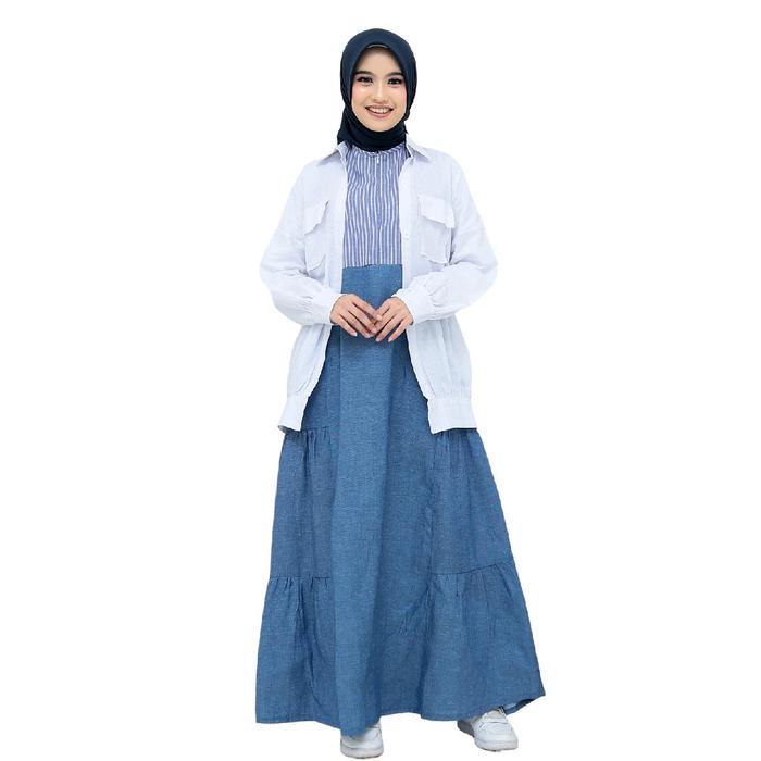 Gamis Outer Wanita Terbaru Remaja Premium Lg 817 Couple Dewasa Formal Katun Motif Muslim Panjang