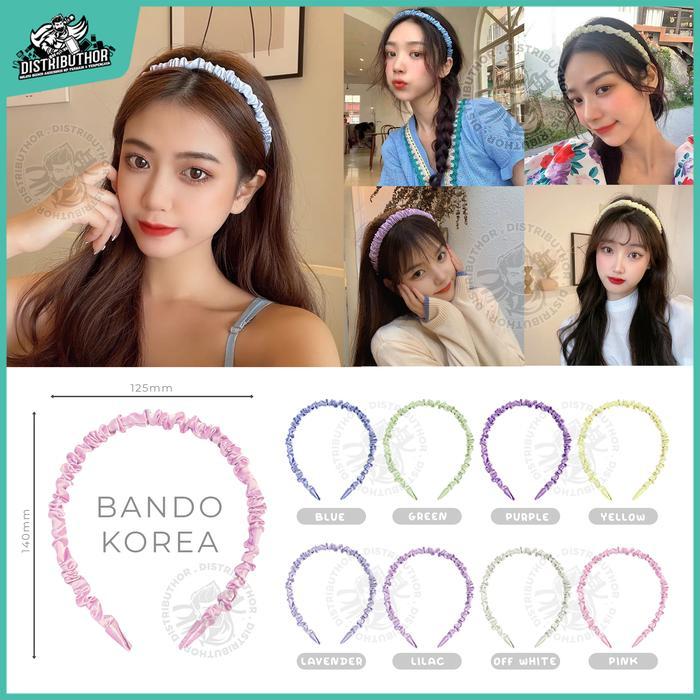 Bando Korea Bandana Anak Headband Scrunchie Satin Kerut Bendo Dewasa