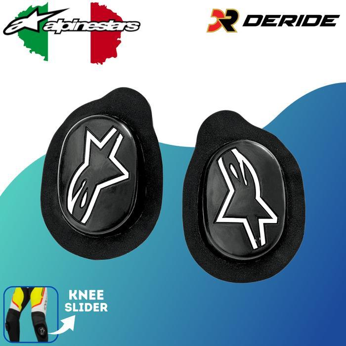 ALPINESTARS SPORT KNEE SLIDER BLACK WHITE KNEE PAD BALAP WEARPACK