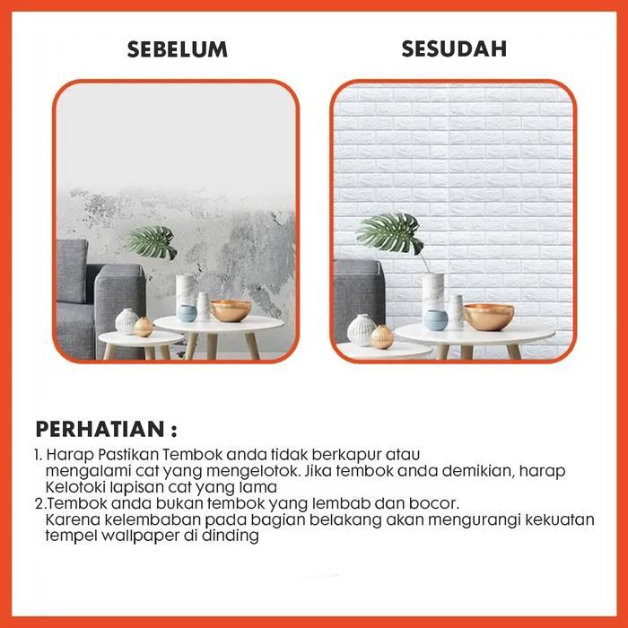 Wallpaper 3d Foam Bata Motif Awan ukuran 70x77 cm Timbul Biru Wallfoam Self Adhesive