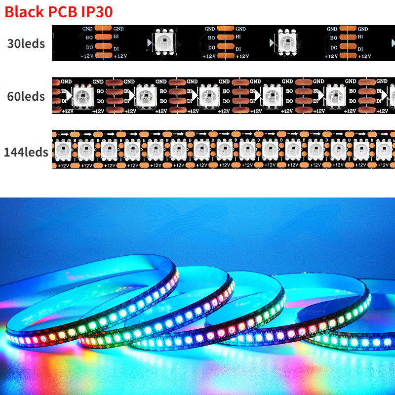 12V WS2815 LED Strip Lights WS2812B WS2813 Updated Individually Addressable LED Dual-Signal