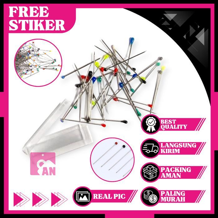 1KOTAK Jarum Pentul Mini Kecil Jilbab Haodie Bulat Untuk Aksesoris Pin Hijab A082