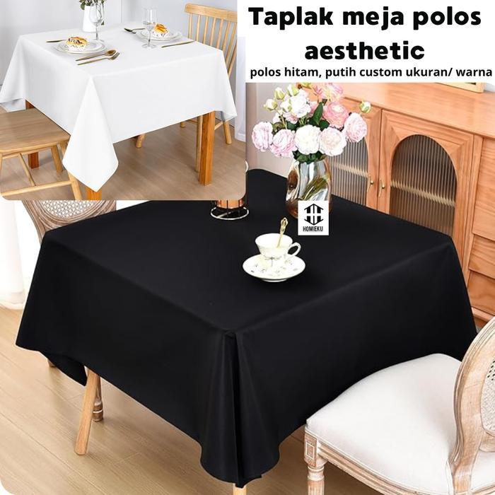 Taplak Meja Putih Kain Polos Hotel dan Restoran