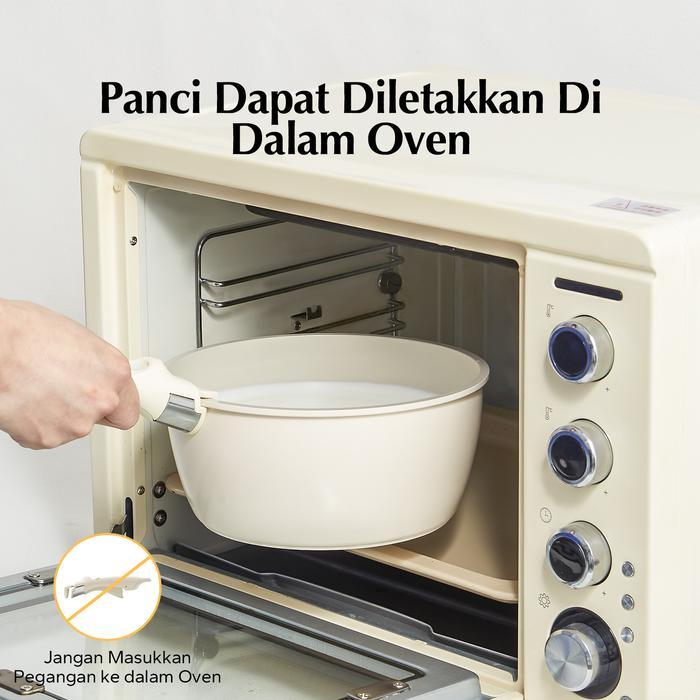 Redchef Set Peralatan Masak Batu Keramik Anti Lengket Pegangan Dapat Dilepas 8 Buah Panci Anti