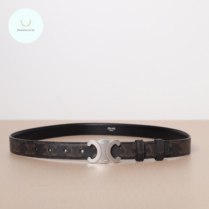 ASLI Celine Medium Triomphe Belt 2.5cm in Black Triomphe Canvas READY STOCK