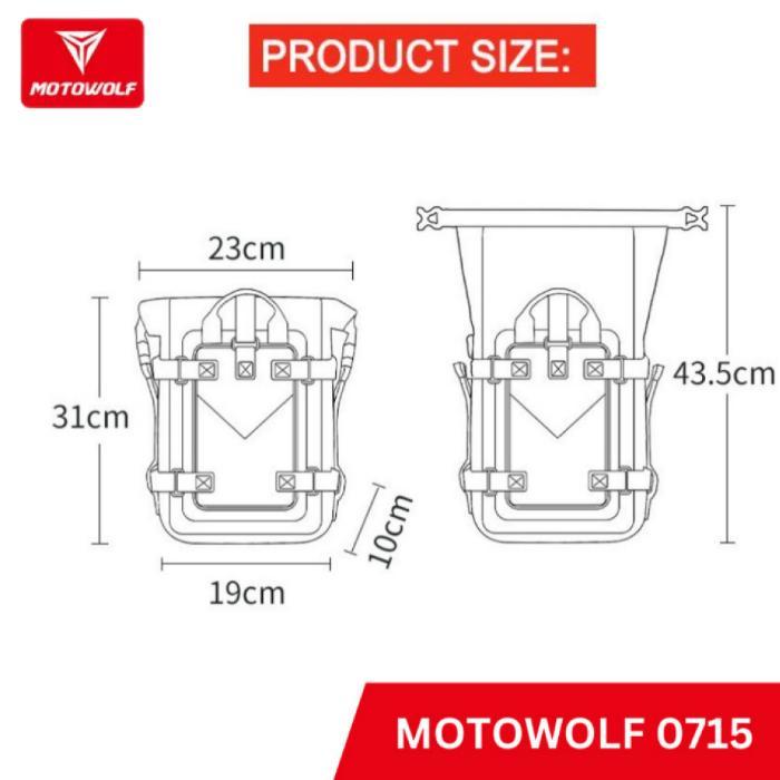 Motowolf Tas Samping Motor Touring Crashbar Bag Waterproof Anti Air Mdl 0715 Pasti Ori