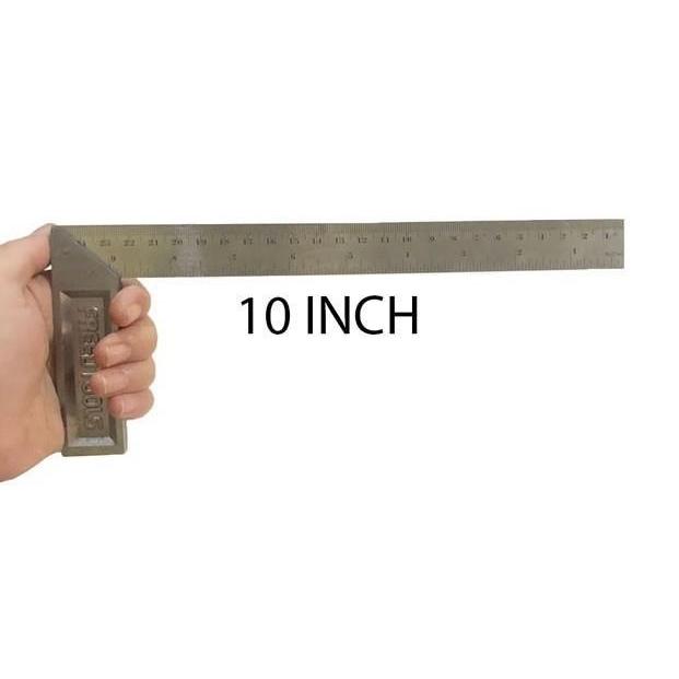 Siku Meter Tukang 10 Inch Diamond - Penggaris Besi Sudut 25 Cm
