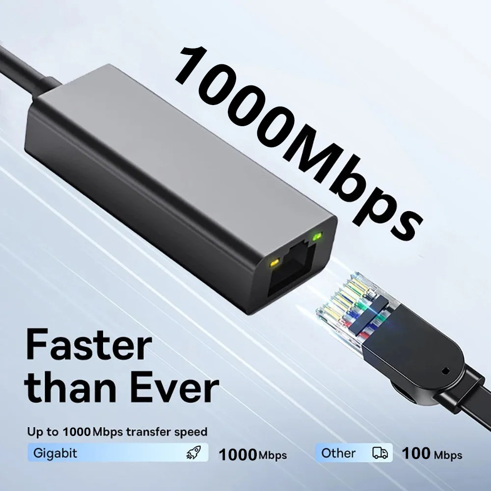 USB Ethernet Adapter USB 3.0 Network Card to USB RJ45 Lan USB Wired Gigabit Network Adapter for PC