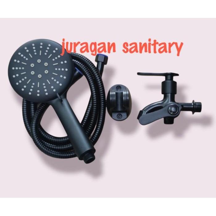 Paket Shower Hitam / Shower Mandi / Kran Cabang Hitam