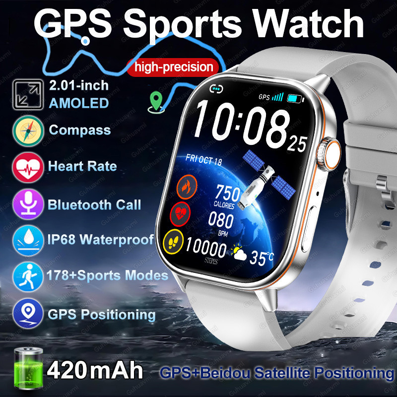 Jam Tangan Pintar GPS untuk Olahraga Outdoor dengan Baterai 420mAh
