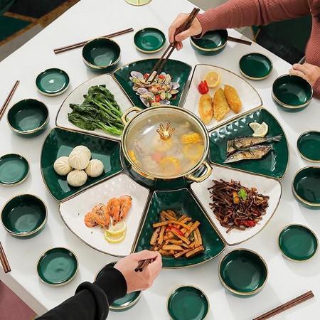 Set Piring Tempat Lauk / Piring Keramik / Piring Unik Aesthetic Mewah