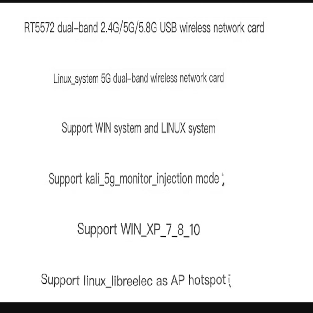 RT5572 dual-antenna wireless network card 300M dual-band 2.4G/5GWiFi adapter suitable for KaliLinux