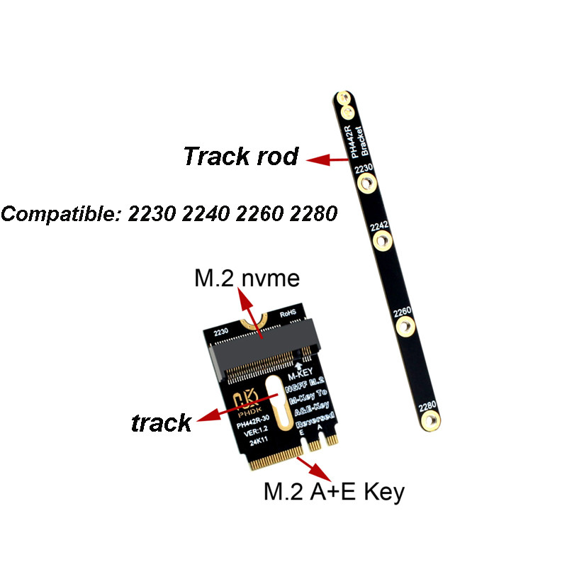 M.2 Key A+E to NVME SSD Adapter M.2 WIFI Interface A/E Key to M Key gen3 X4 for 2230 2242 2260 2260